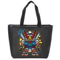 Japanese Anime Fighting Mecha Robot Zip Tote Bag