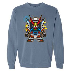 Japanese Anime Fighting Mecha Robot Garment-Dyed Sweatshirt