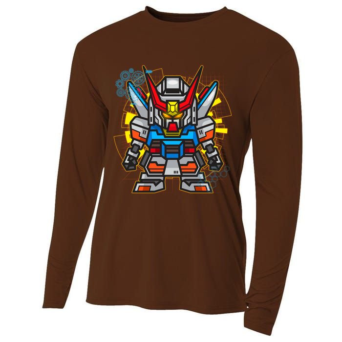 Japanese Anime Fighting Mecha Robot Cooling Performance Long Sleeve Crew