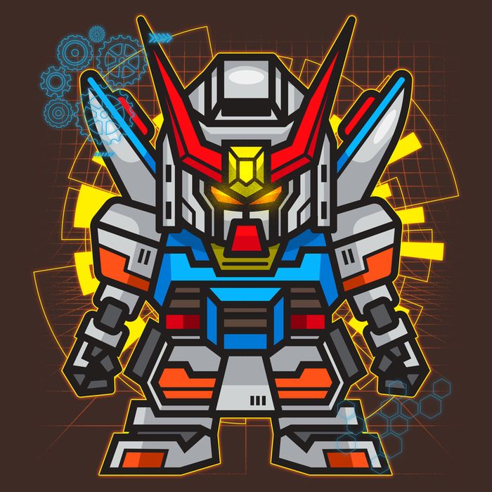 Japanese Anime Fighting Mecha Robot Cooling Performance Long Sleeve Crew