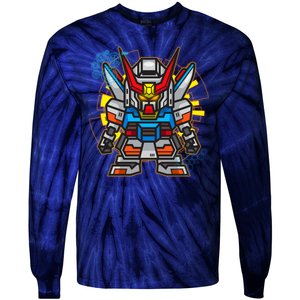 Japanese Anime Fighting Mecha Robot Tie-Dye Long Sleeve Shirt