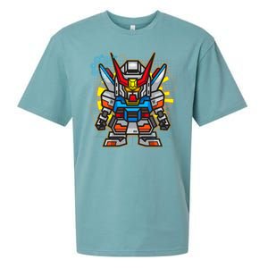 Japanese Anime Fighting Mecha Robot Sueded Cloud Jersey T-Shirt