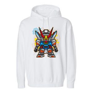 Japanese Anime Fighting Mecha Robot Garment-Dyed Fleece Hoodie