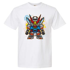 Japanese Anime Fighting Mecha Robot Garment-Dyed Heavyweight T-Shirt