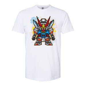 Japanese Anime Fighting Mecha Robot Softstyle CVC T-Shirt