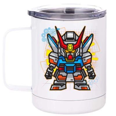 Japanese Anime Fighting Mecha Robot 12 oz Stainless Steel Tumbler Cup