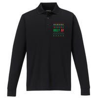 Jolly AF funny Adult Humor Ugly Christmas Performance Long Sleeve Polo