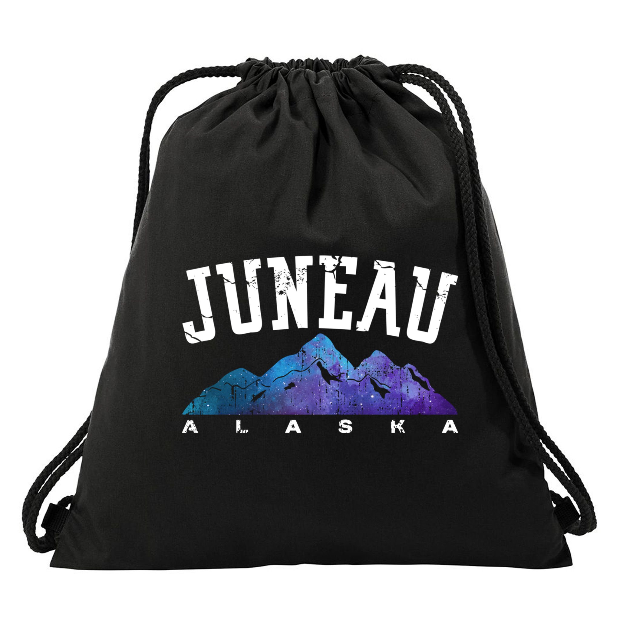 Juneau Alaska Family Mountain Hiking Camping Hunting Trip Gift Drawstring Bag