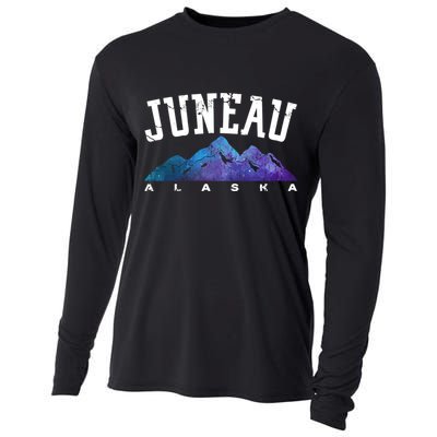 Juneau Alaska Family Mountain Hiking Camping Hunting Trip Gift Cooling Performance Long Sleeve Crew