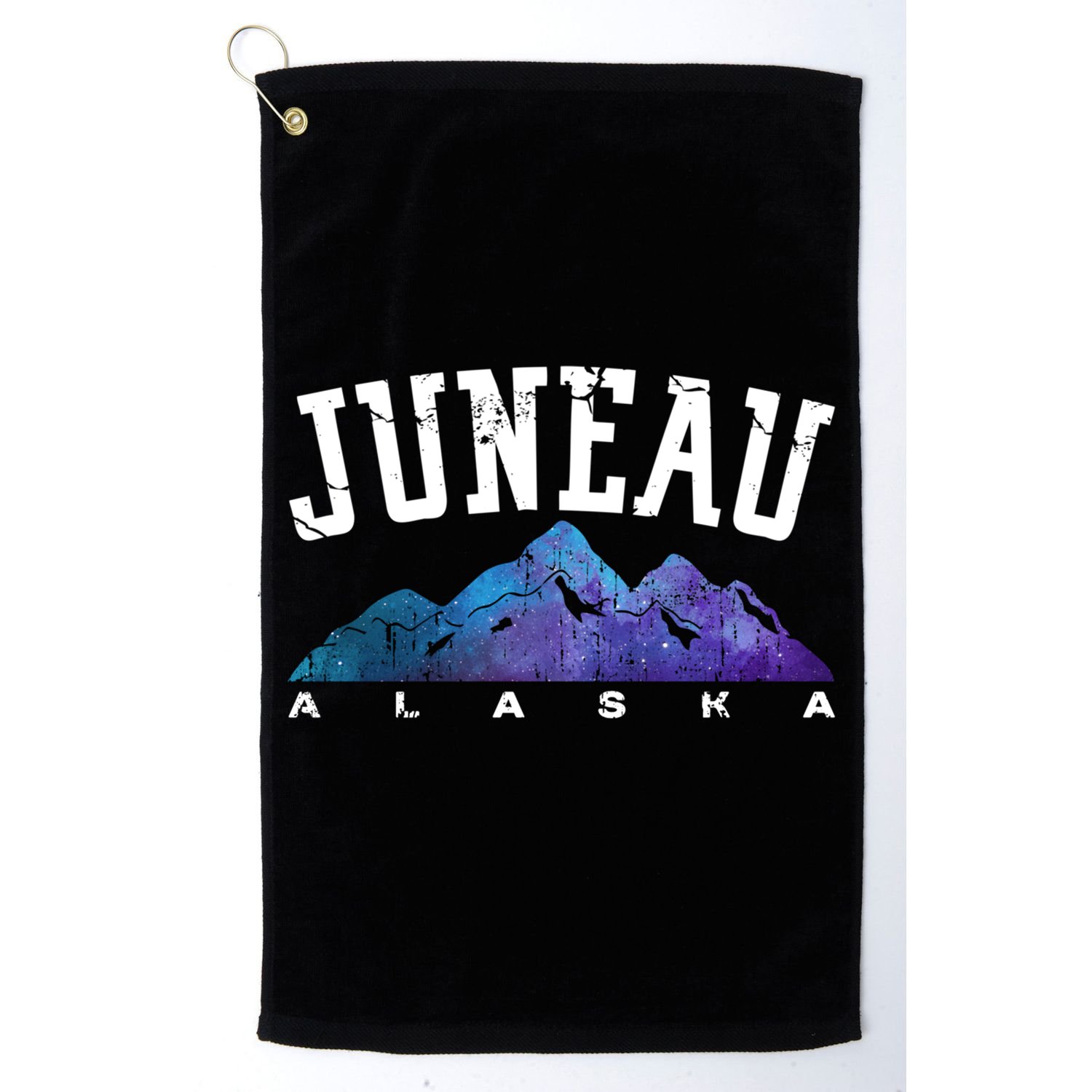 Juneau Alaska Family Mountain Hiking Camping Hunting Trip Gift Golf Towel