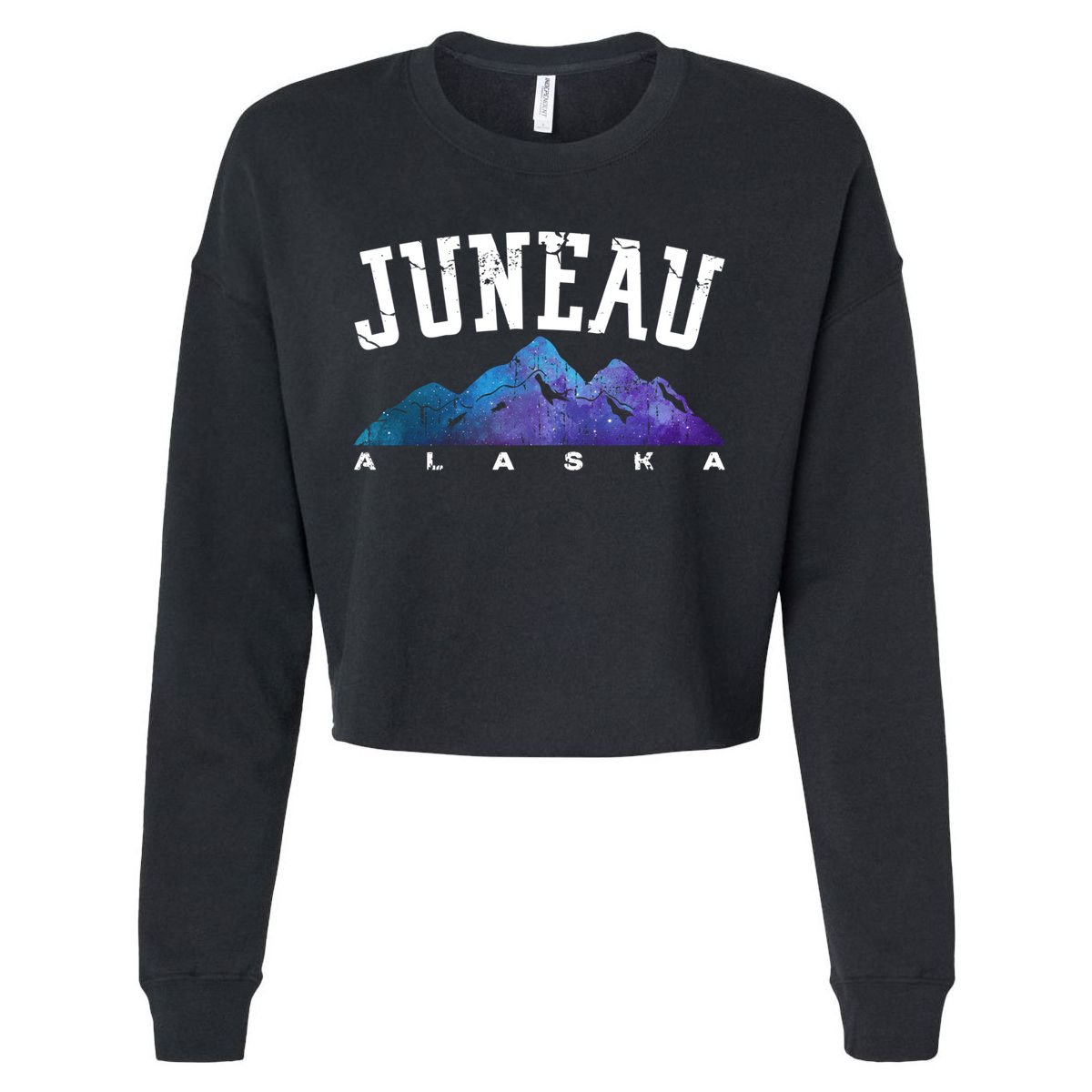 Juneau Alaska Family Mountain Hiking Camping Hunting Trip Gift Cropped Pullover Crew