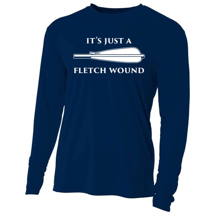 Just A Fletch Wound Funny Archers Shirts Traditional Archery Cooling Performance Long Sleeve Crew