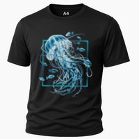 Jellyfish And Fishes In Sea Cooling Performance Crew T-Shirt