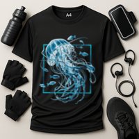 Jellyfish And Fishes In Sea Cooling Performance Crew T-Shirt