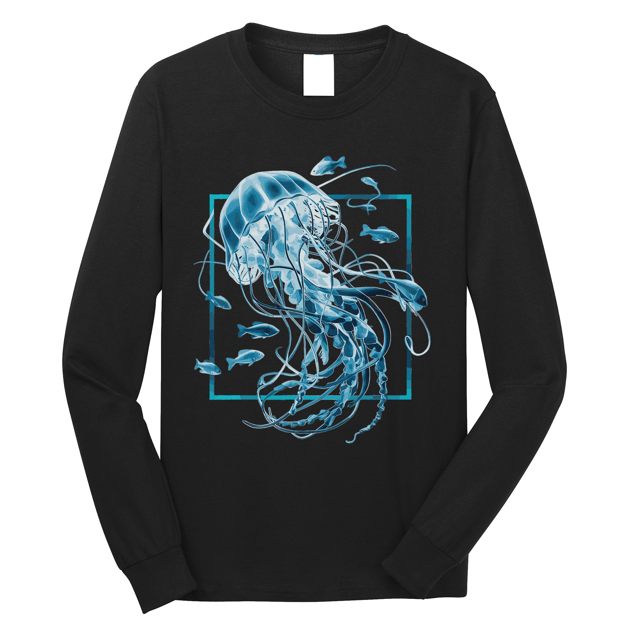 Jellyfish And Fishes In Sea Long Sleeve Shirt