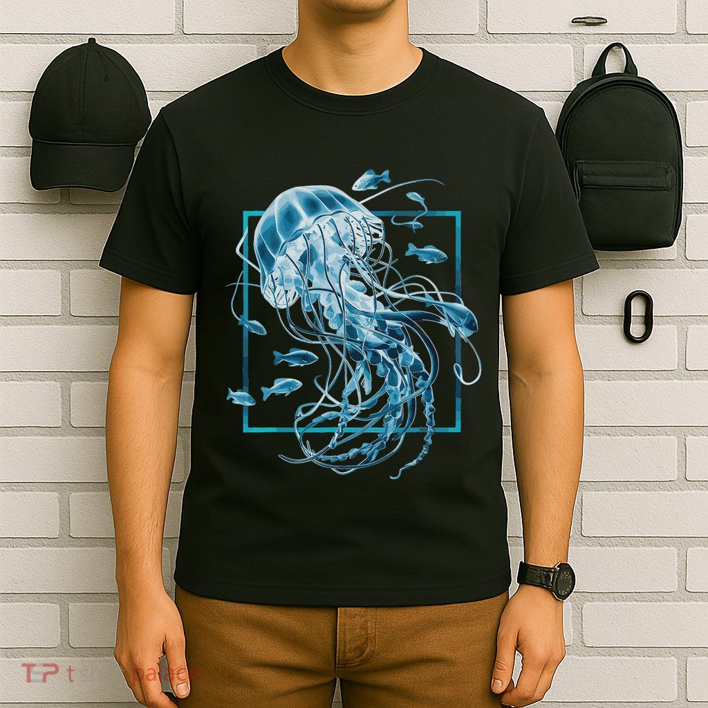 Jellyfish And Fishes In Sea T-Shirt
