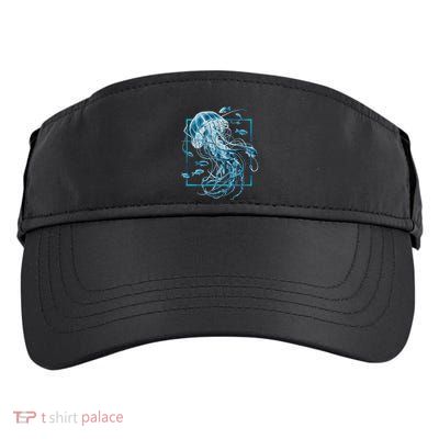 Jellyfish And Fishes In Sea Adult Drive Performance Visor