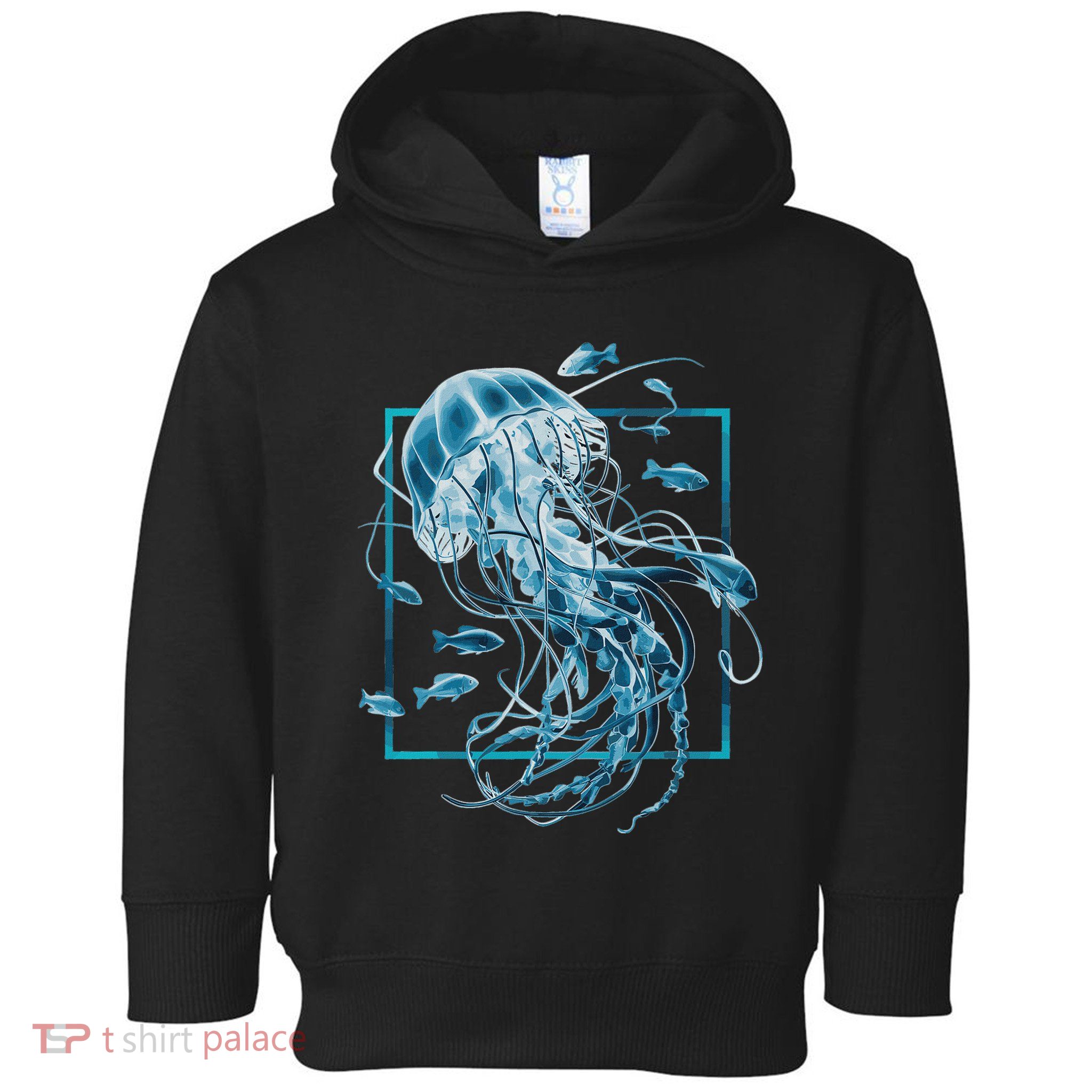 Jellyfish And Fishes In Sea Toddler Hoodie