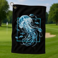 Jellyfish And Fishes In Sea Golf Towel