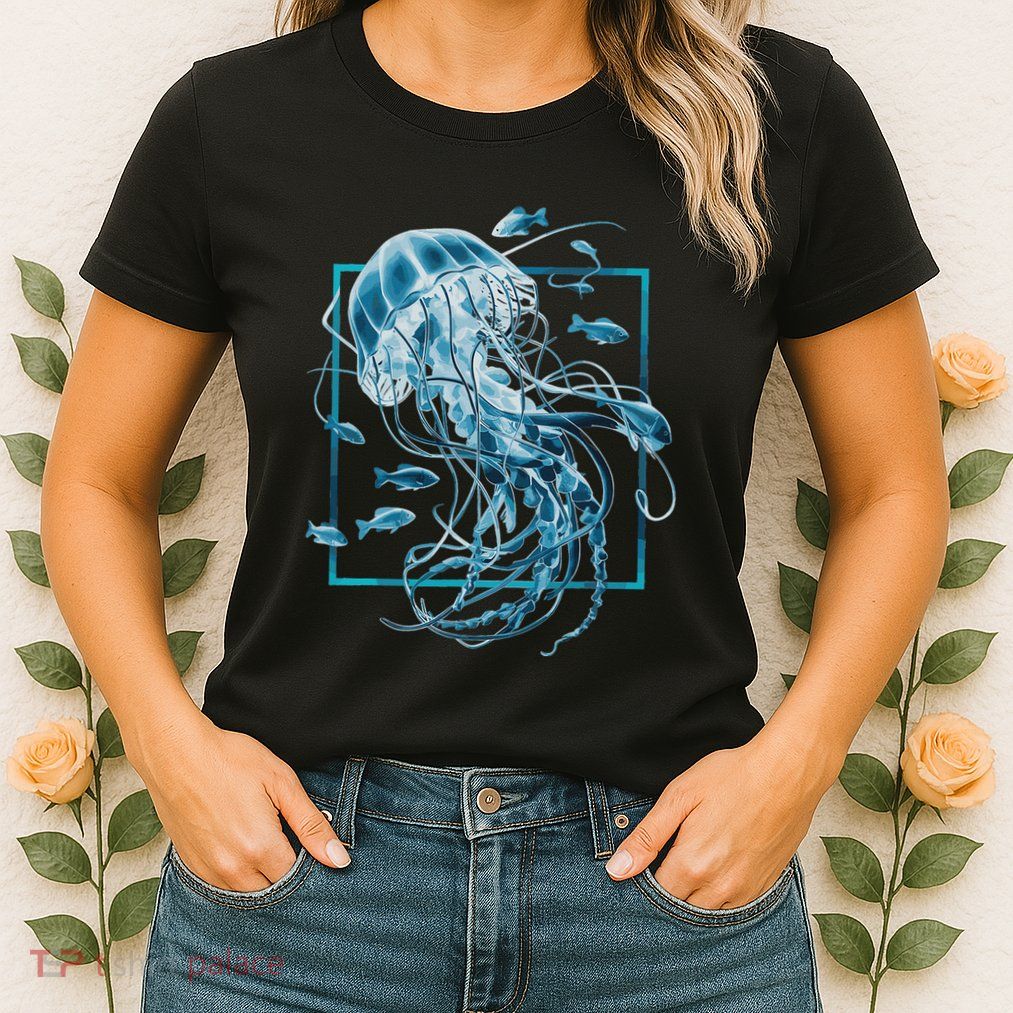 Jellyfish And Fishes In Sea Womens T-Shirt