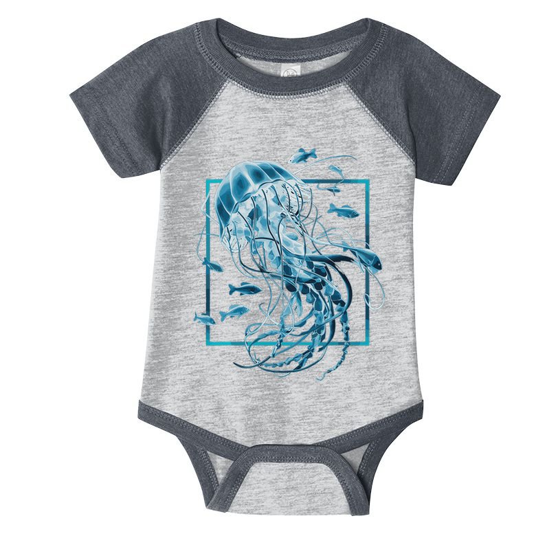 Jellyfish And Fishes In Sea Infant Baby Jersey Bodysuit