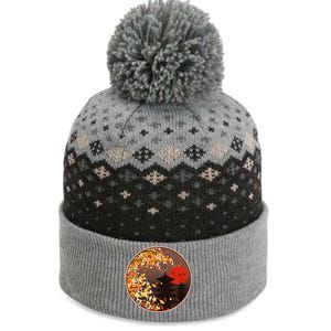 Japanese Autumn Fall Leaves Pagodas The Baniff Cuffed Pom Beanie