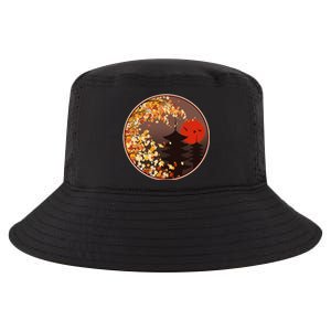 Japanese Autumn Fall Leaves Pagodas Cool Comfort Performance Bucket Hat