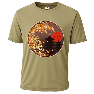 Japanese Autumn Fall Leaves Pagodas Performance Shirt