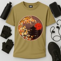 Japanese Autumn Fall Leaves Pagodas Cooling Performance Crew T-Shirt