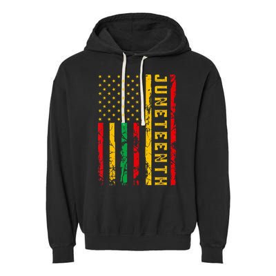 Juneteenth American Flag African Garment-Dyed Fleece Hoodie