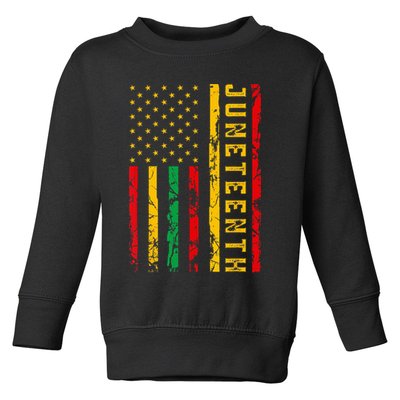 Juneteenth American Flag African Toddler Sweatshirt