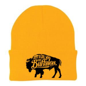 Just A Girl Who Loves Buffaloes Buffalo Bison Lover Knit Cap Winter Beanie