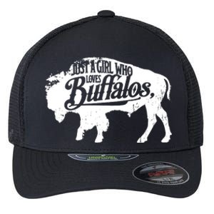 Just A Girl Who Loves Buffaloes Buffalo Bison Lover Flexfit Unipanel Trucker Cap