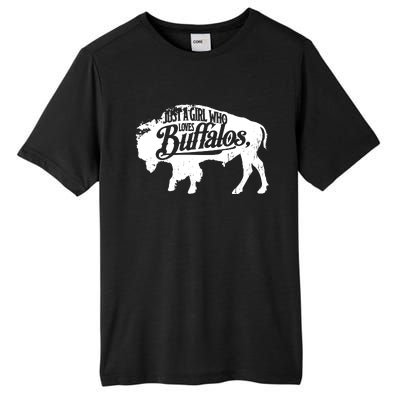 Just A Girl Who Loves Buffaloes Buffalo Bison Lover Tall Fusion ChromaSoft Performance T-Shirt