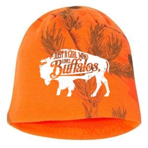 Just A Girl Who Loves Buffaloes Buffalo Bison Lover Kati - Camo Knit Beanie