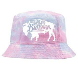 Just A Girl Who Loves Buffaloes Buffalo Bison Lover Tie-Dyed Bucket Hat