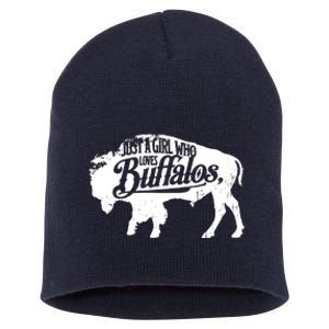 Just A Girl Who Loves Buffaloes Buffalo Bison Lover Short Acrylic Beanie