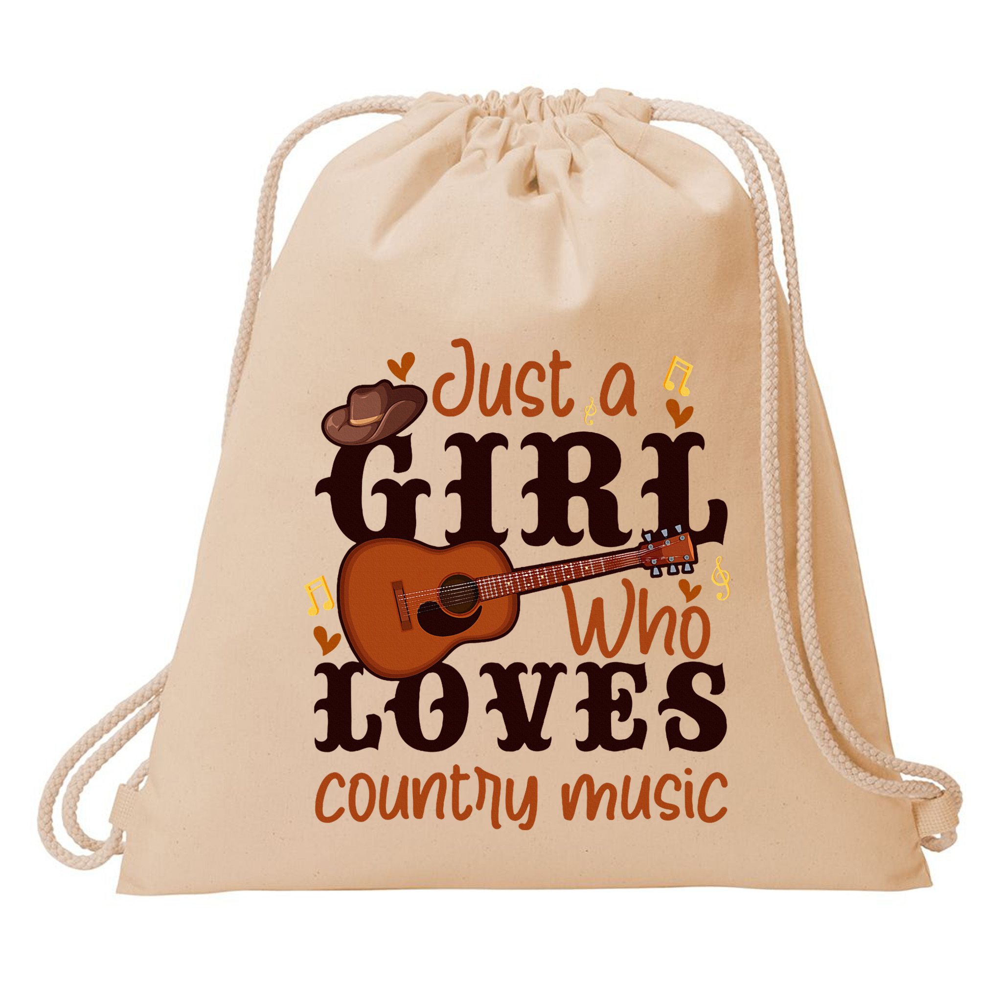 Just A Girl Who Loves Country Music Drawstring Bag