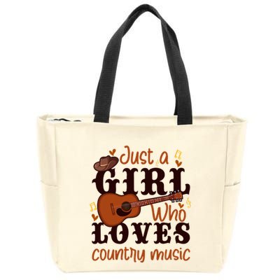 Just A Girl Who Loves Country Music Zip Tote Bag