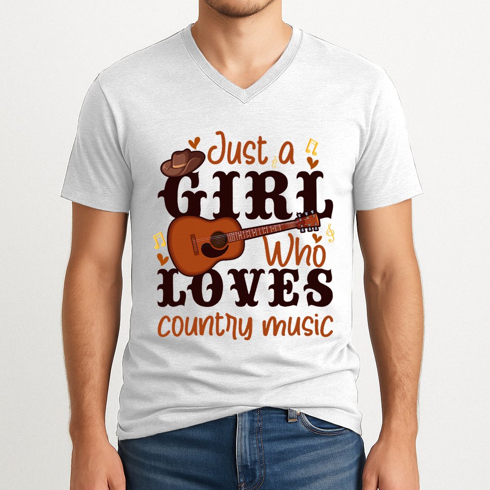 Just A Girl Who Loves Country Music V-Neck T-Shirt