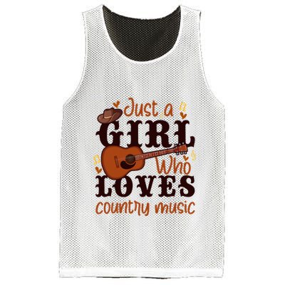 Just A Girl Who Loves Country Music Mesh Reversible Basketball Jersey Tank