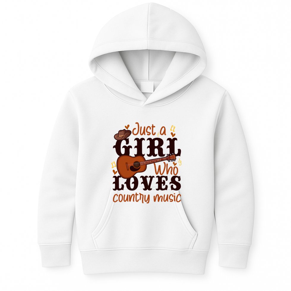 Just A Girl Who Loves Country Music Kids Hoodie