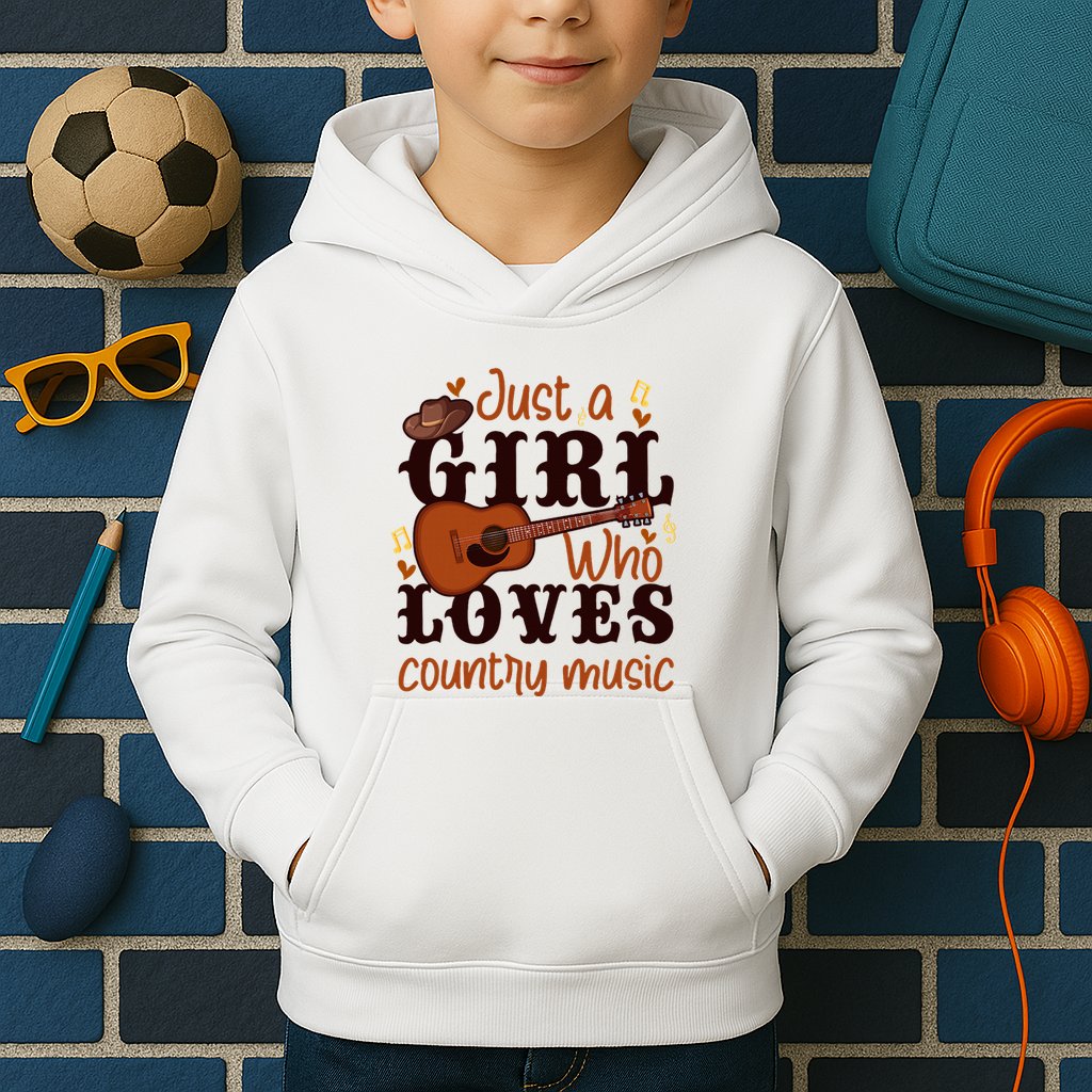 Just A Girl Who Loves Country Music Kids Hoodie