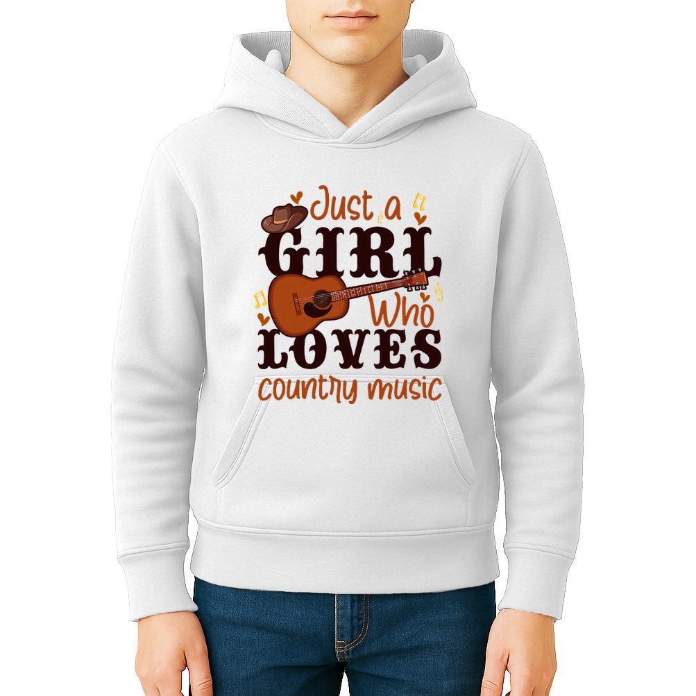 Just A Girl Who Loves Country Music Kids Hoodie