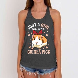 Just A Girl Who Loves Guinea Pigs Lover Mom Girl Cavy Women's Knotted Racerback Tank