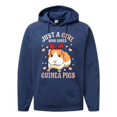 Just A Girl Who Loves Guinea Pigs Lover Mom Girl Cavy Performance Fleece Hoodie