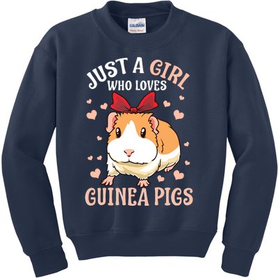 Just A Girl Who Loves Guinea Pigs Lover Mom Girl Cavy Kids Sweatshirt