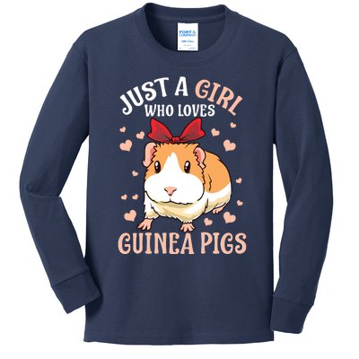 Just A Girl Who Loves Guinea Pigs Lover Mom Girl Cavy Kids Long Sleeve Shirt