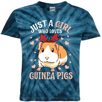 Just A Girl Who Loves Guinea Pigs Lover Mom Girl Cavy Kids Tie-Dye T-Shirt