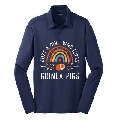 Just A Girl Who Loves Guinea Pigs Rainbow Gifts Cavy Lover Silk Touch Performance Long Sleeve Polo